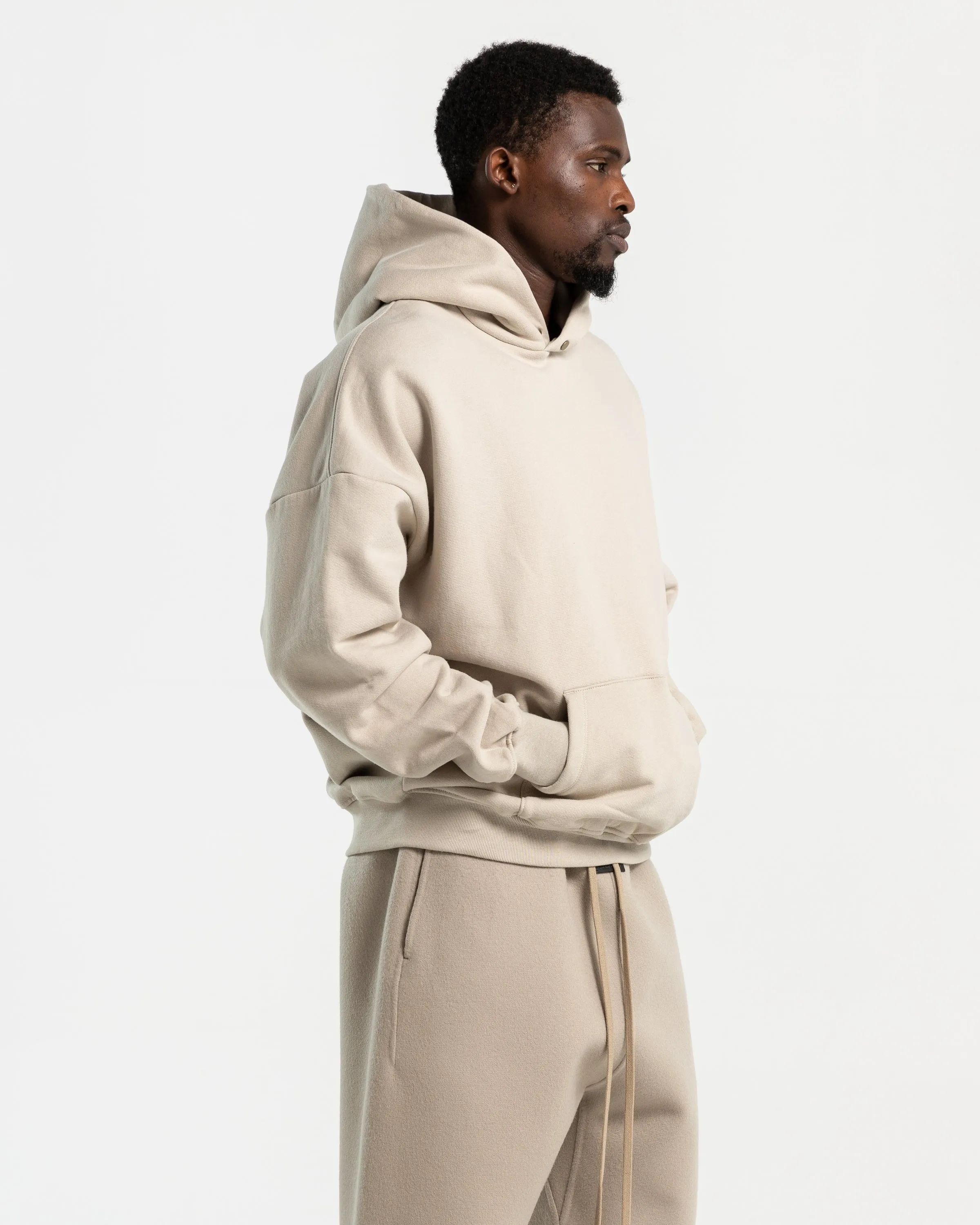 Fleece Hoodie in Cement