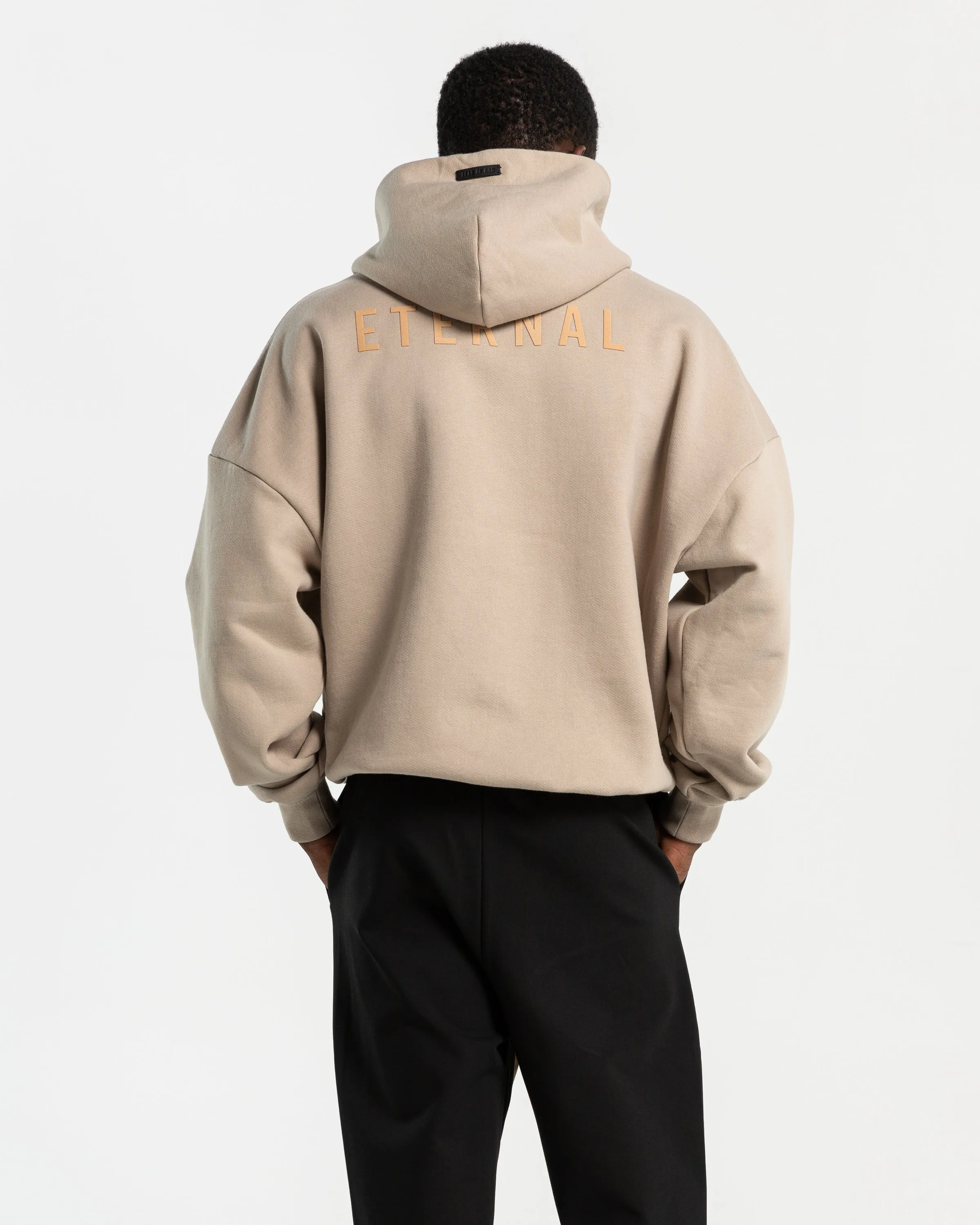 Fleece Hoodie in Dusty Beige