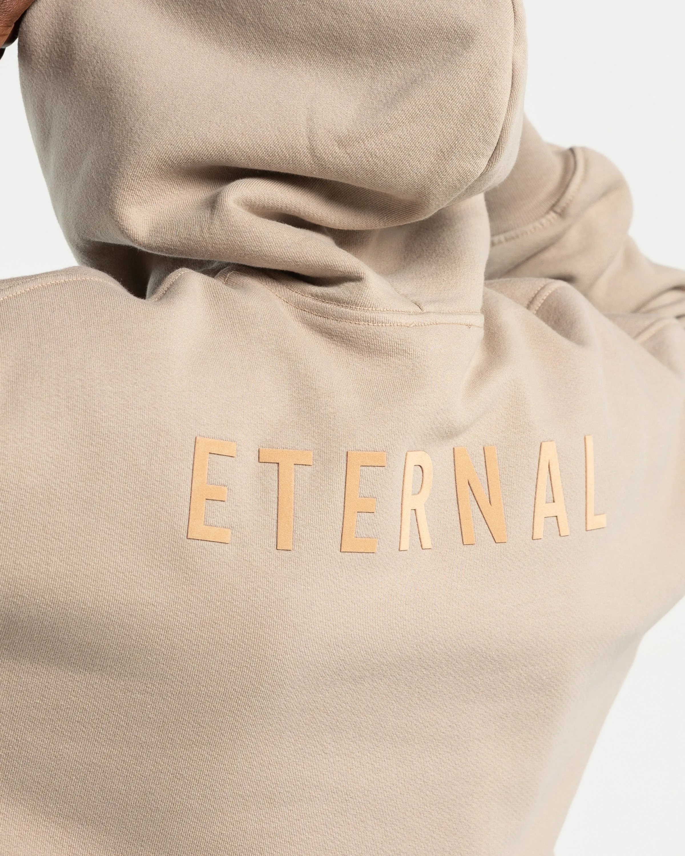 Fleece Hoodie in Dusty Beige