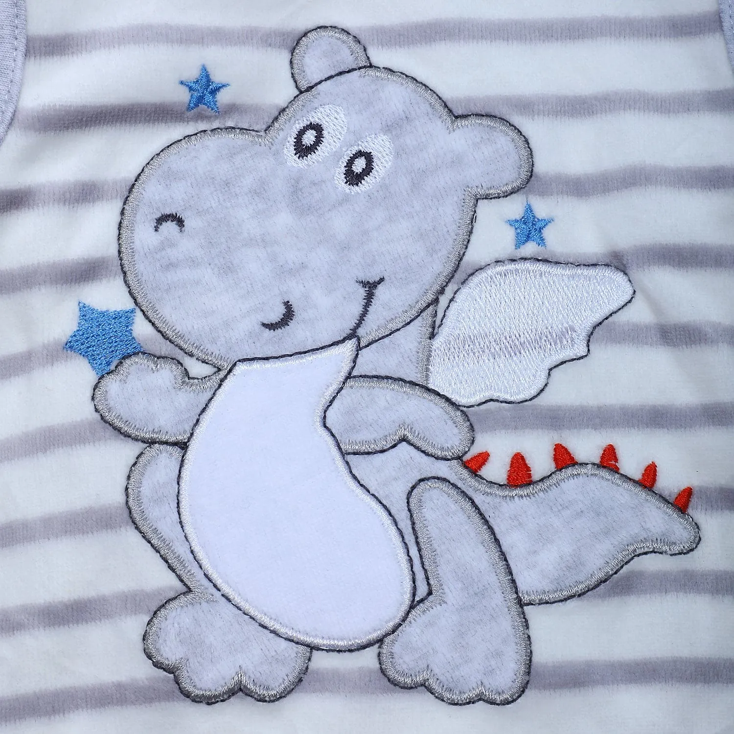 Flying Dinosaur Infant 2 Piece Full Sleeves Tshirt And Romper Set - Grey