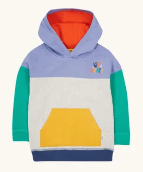 Frugi Bowen Colour Block Hoodie - Grape/Up Beat