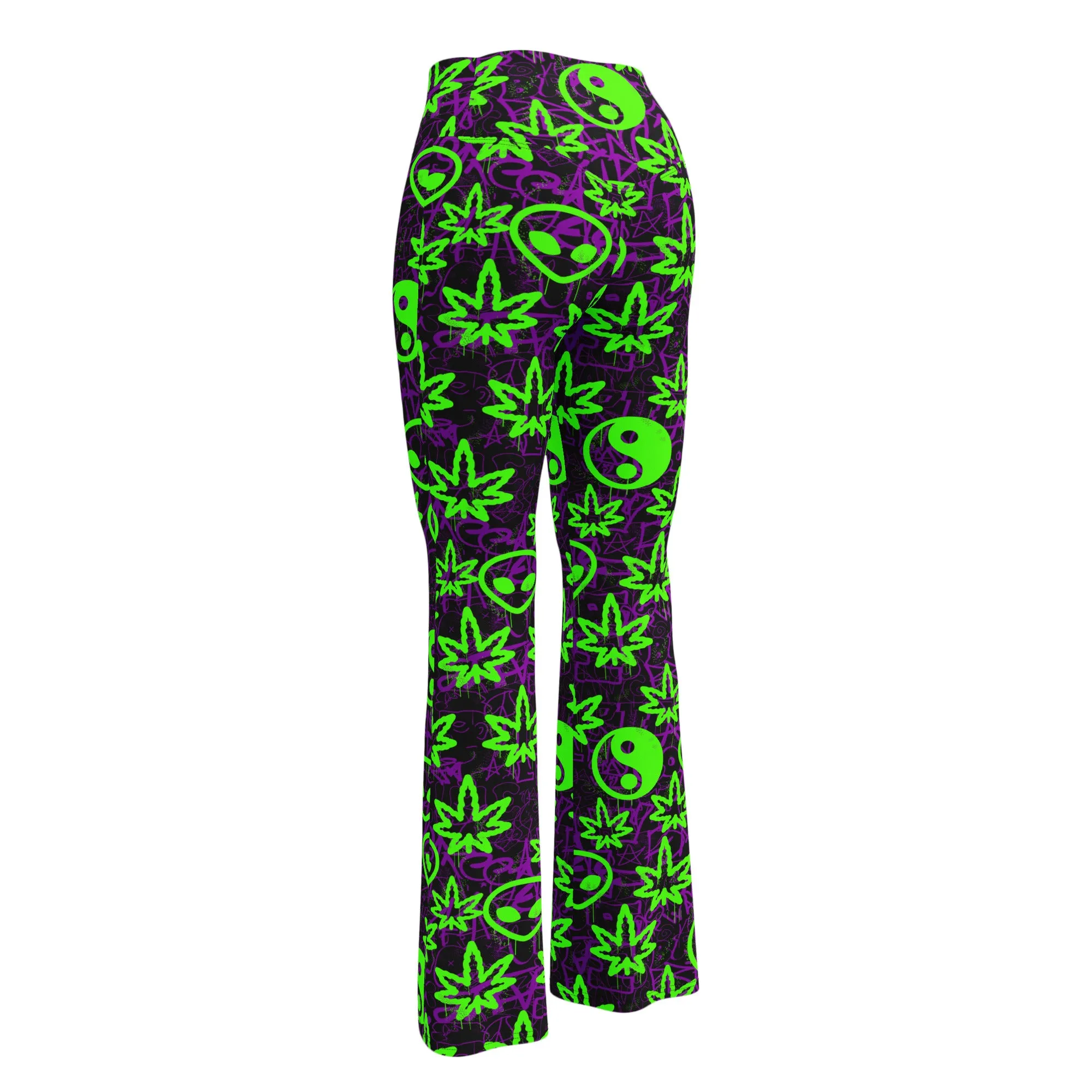 Ganja Graffiti Flare Leggings