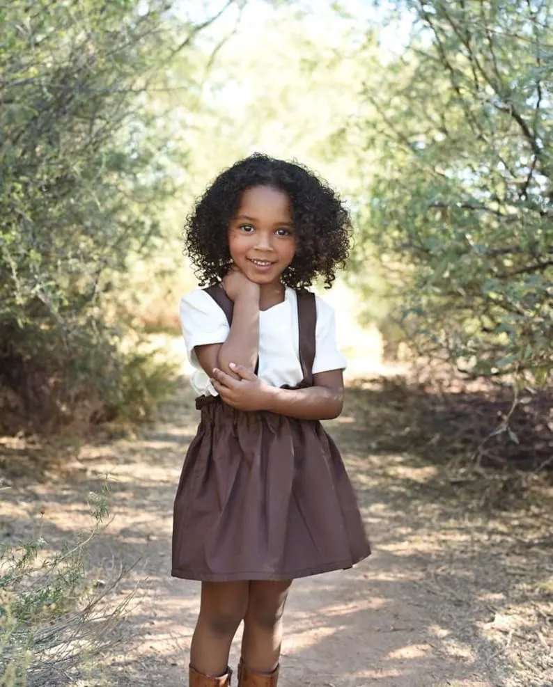 Girls Black Suspender Skirt