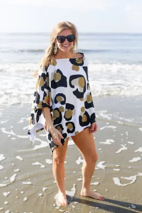 Gold Gameday Cheetah Poncho