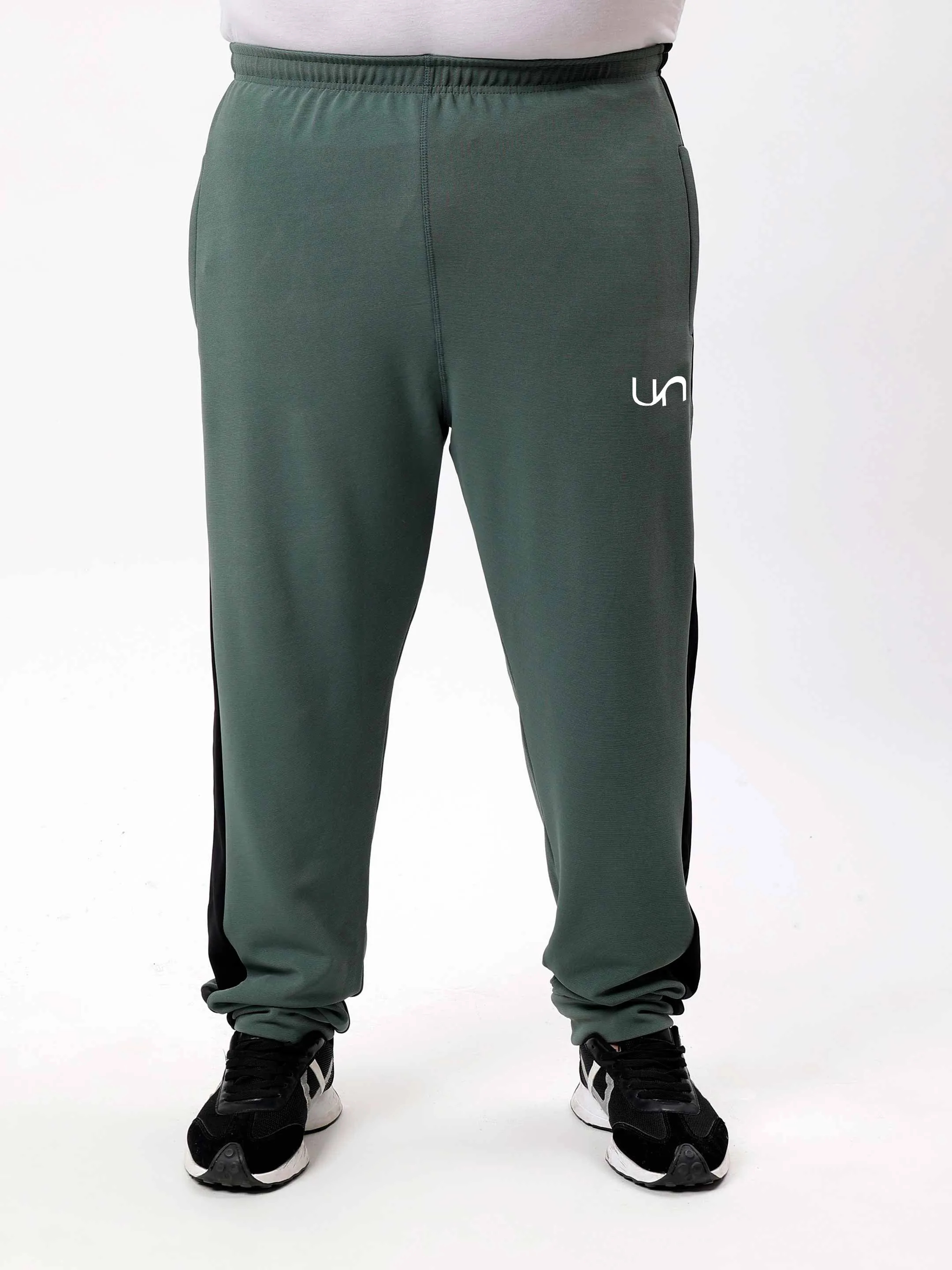 Green Colour Block Ultra Soft Plus Size Tracksuit