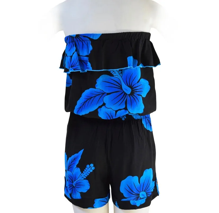 Hibiscus Strapless Shorts Romper