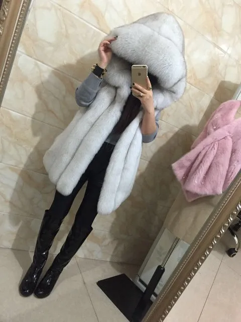 Hooded Fur Coat