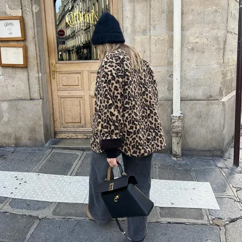 Ismae - Cosy leopard fleece jacket