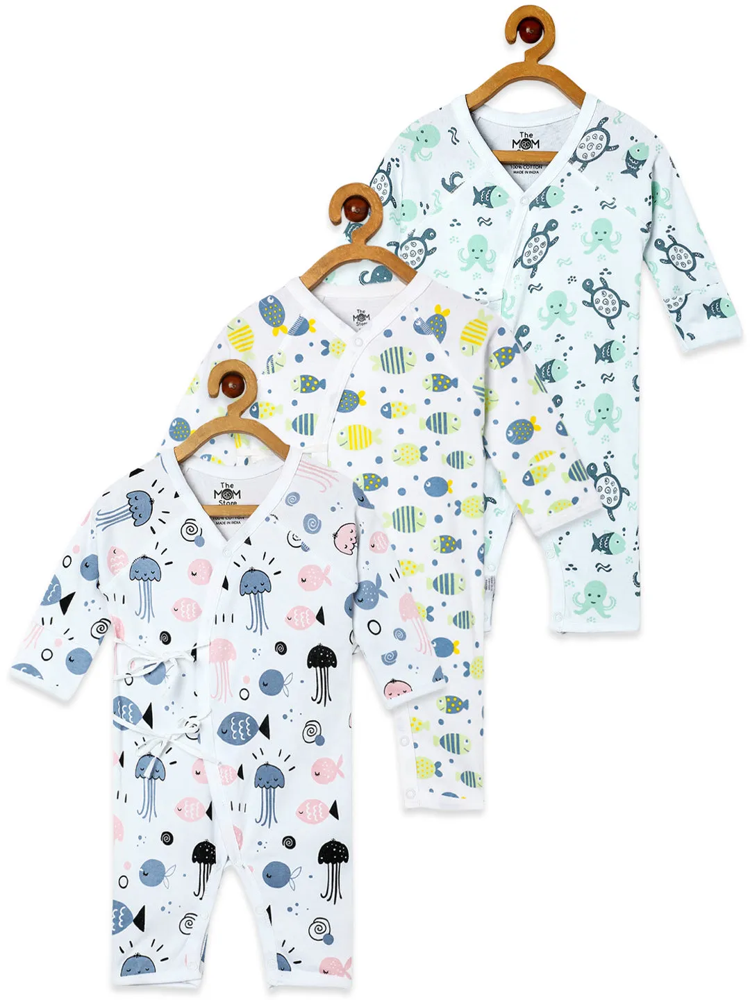 Jabla Style Infant Romper Combo of 3-Fishy Fish-My Aquarium-Turtle Trouble