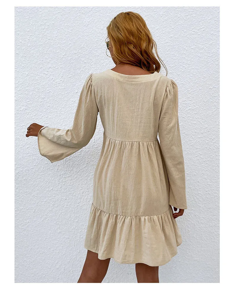 Kelley Linen Blend Shirt Dress