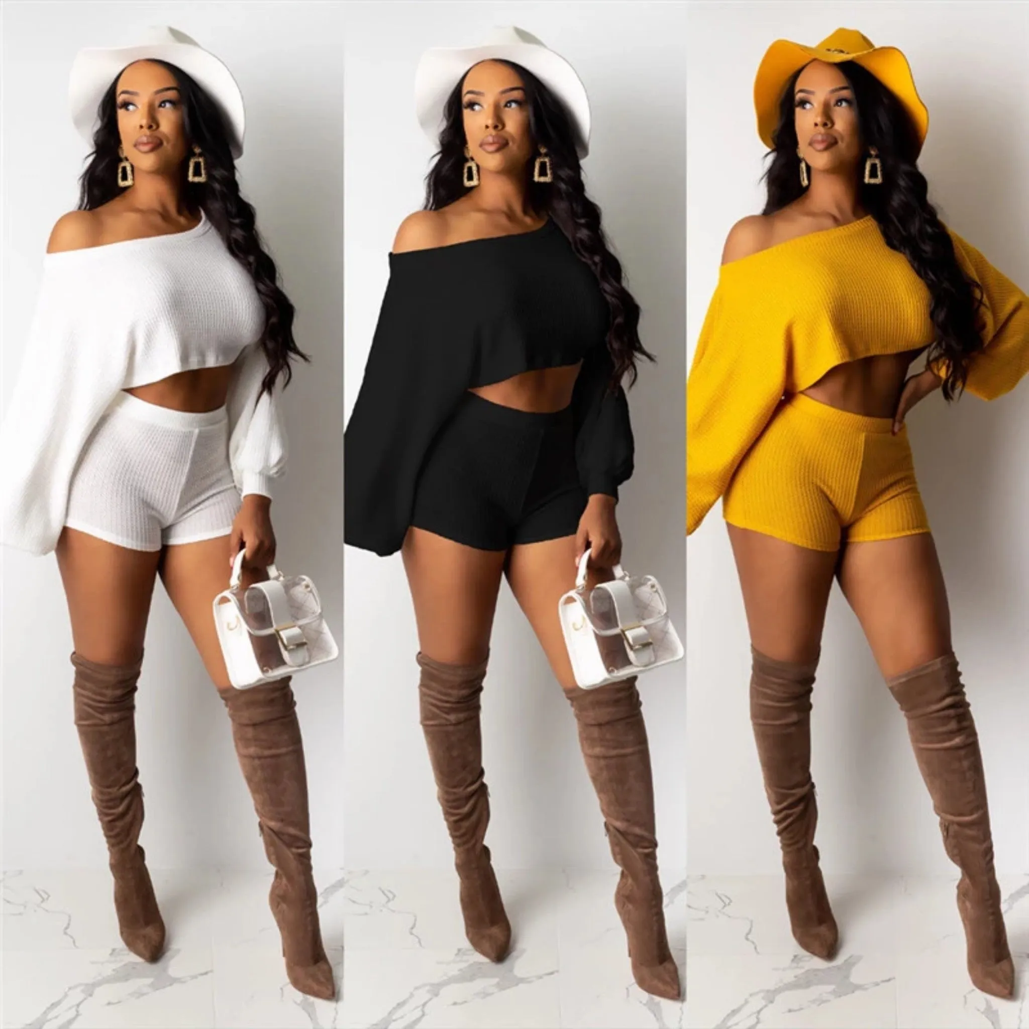 Knit 2 Piece Short Set