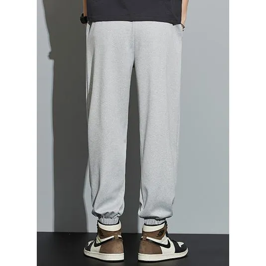 Knitted Solid Color Casual Tapered Loose Fit Sweatpant