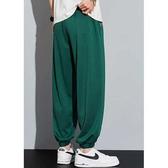 Knitted Solid Color Casual Tapered Loose Fit Sweatpant