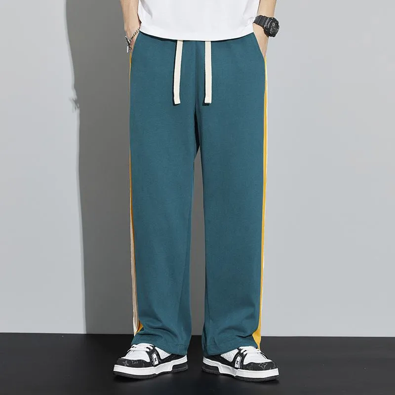 Knitted Sports Drawstring Tapered Wide-Leg Sweatpant