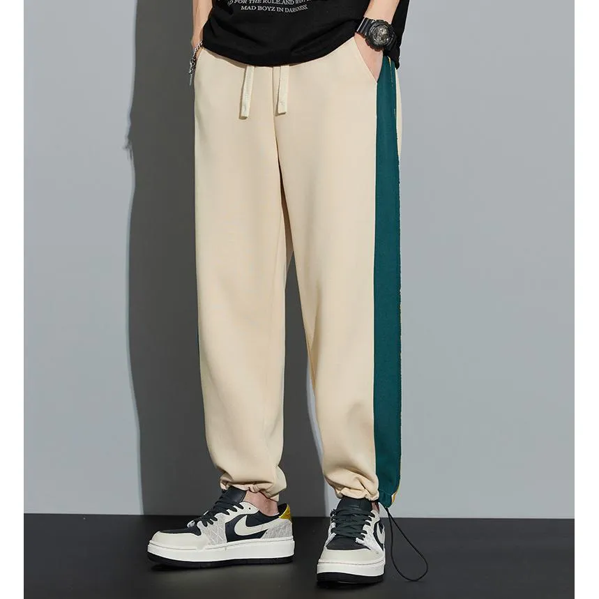 Knitted Sports Drawstring Tapered Wide-Leg Sweatpant