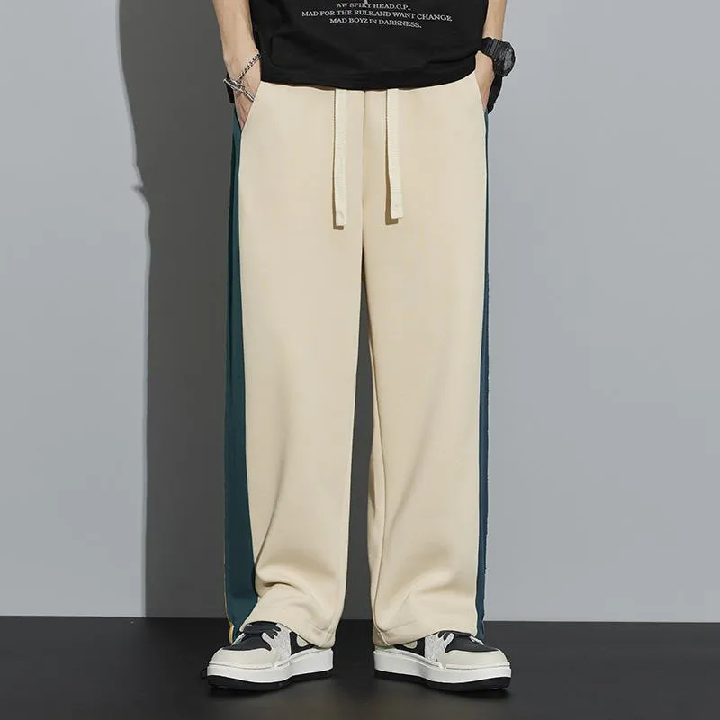 Knitted Sports Drawstring Tapered Wide-Leg Sweatpant