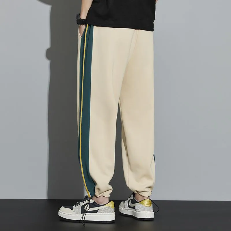 Knitted Sports Drawstring Tapered Wide-Leg Sweatpant