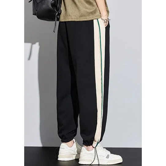 Knitted Sports Drawstring Tapered Wide-Leg Sweatpant