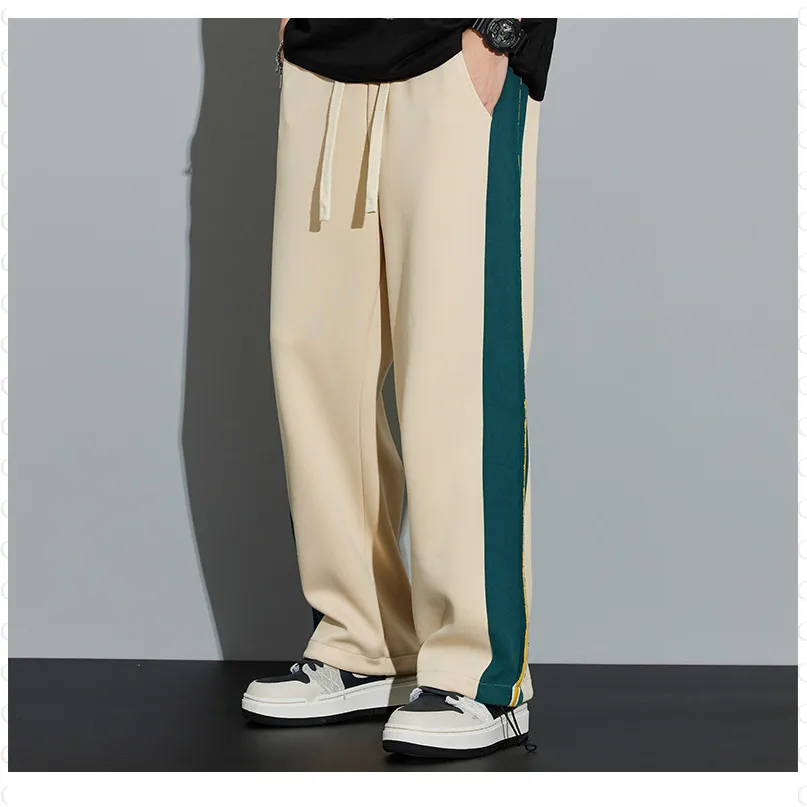 Knitted Sports Drawstring Tapered Wide-Leg Sweatpant