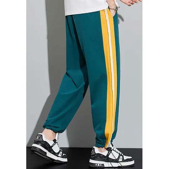 Knitted Sports Drawstring Tapered Wide-Leg Sweatpant