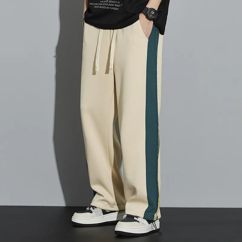 Knitted Sports Drawstring Tapered Wide-Leg Sweatpant