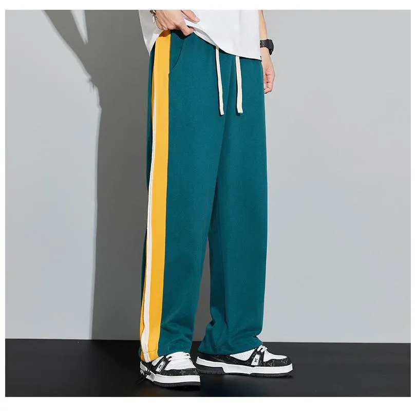 Knitted Sports Drawstring Tapered Wide-Leg Sweatpant