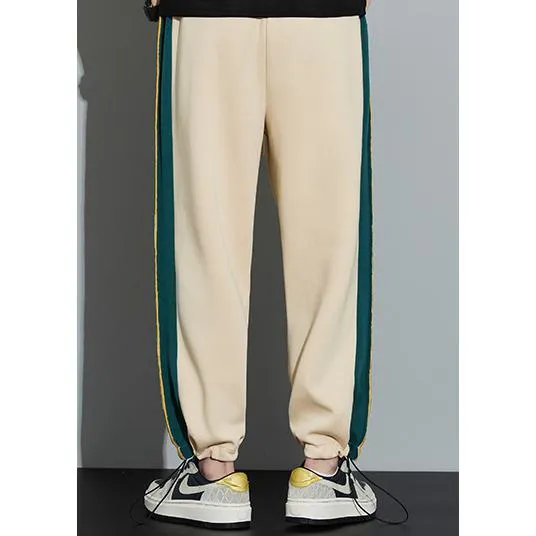 Knitted Sports Drawstring Tapered Wide-Leg Sweatpant