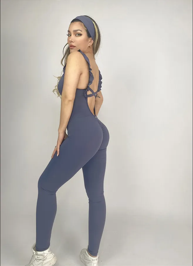 La Fitwear Jumpsuit Cupcake Ruched Grey