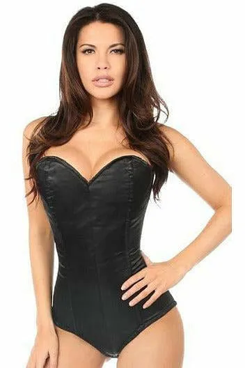 Lavish Black Satin Corset Romper