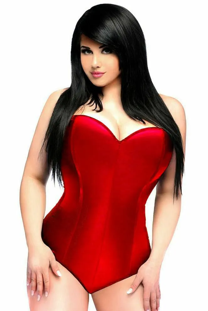 Lavish Red Satin Corset Romper