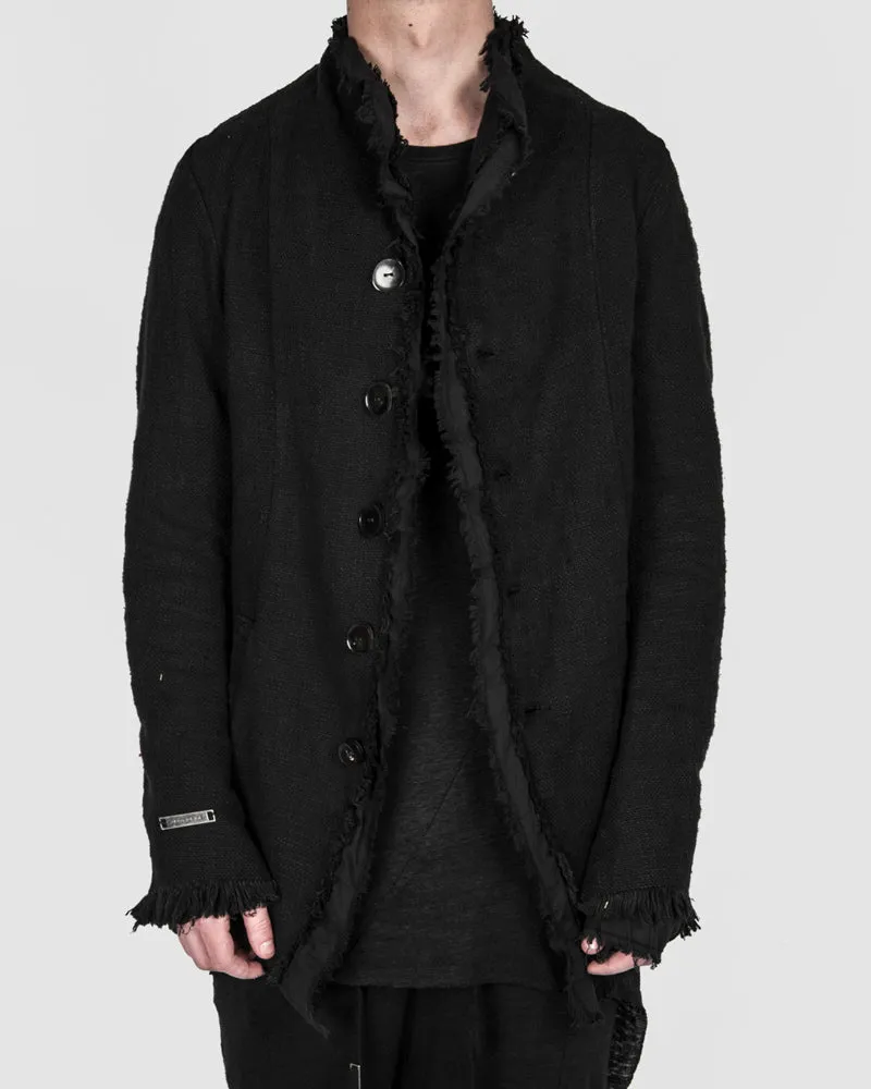 Layered button up jacket black