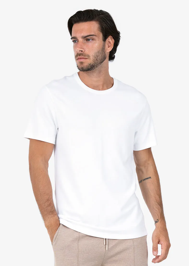 Mens All Around Lounge Tee White & Pants Oat Marl Set