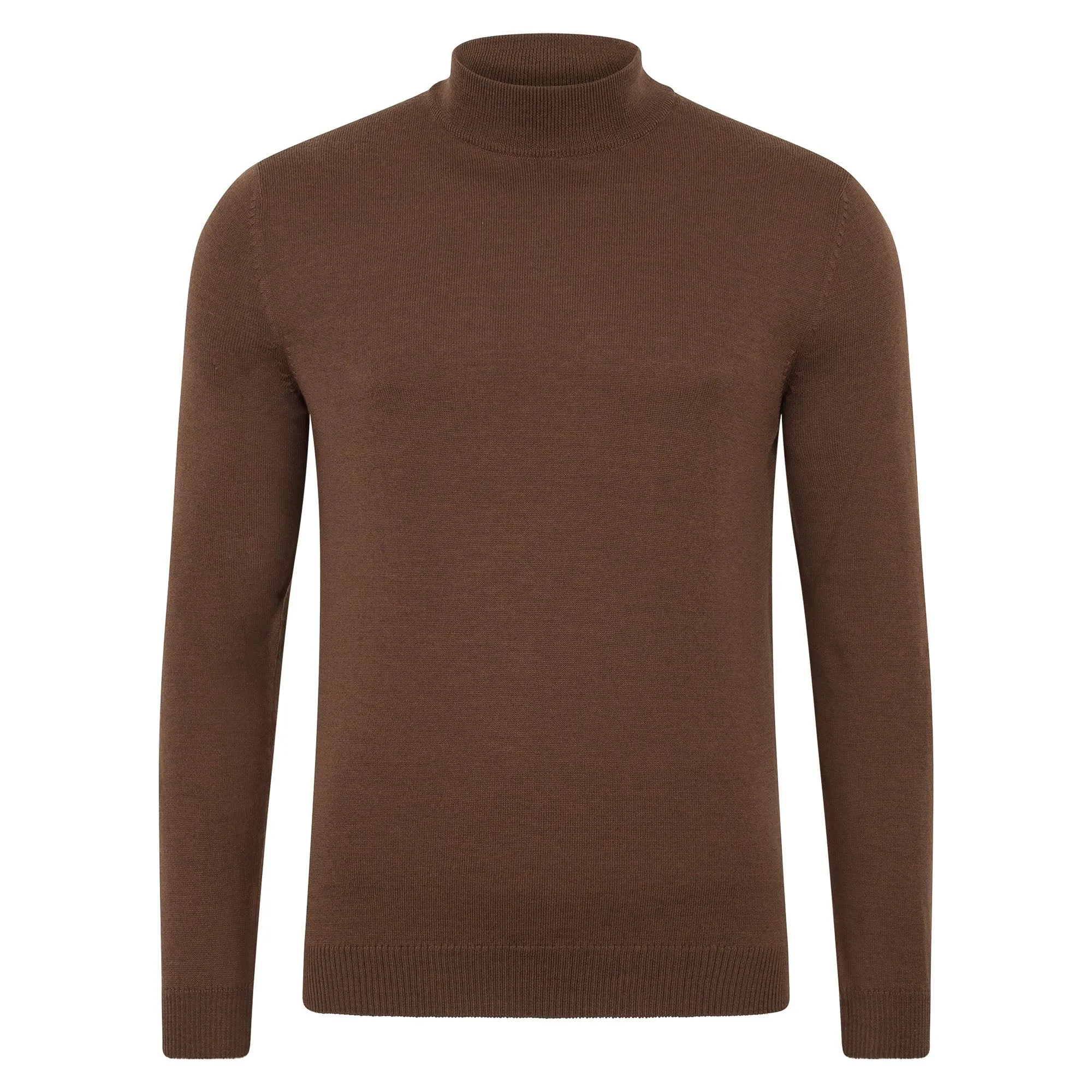 Mens Extra Fine Merino Wool Mock Turtleneck Jumper