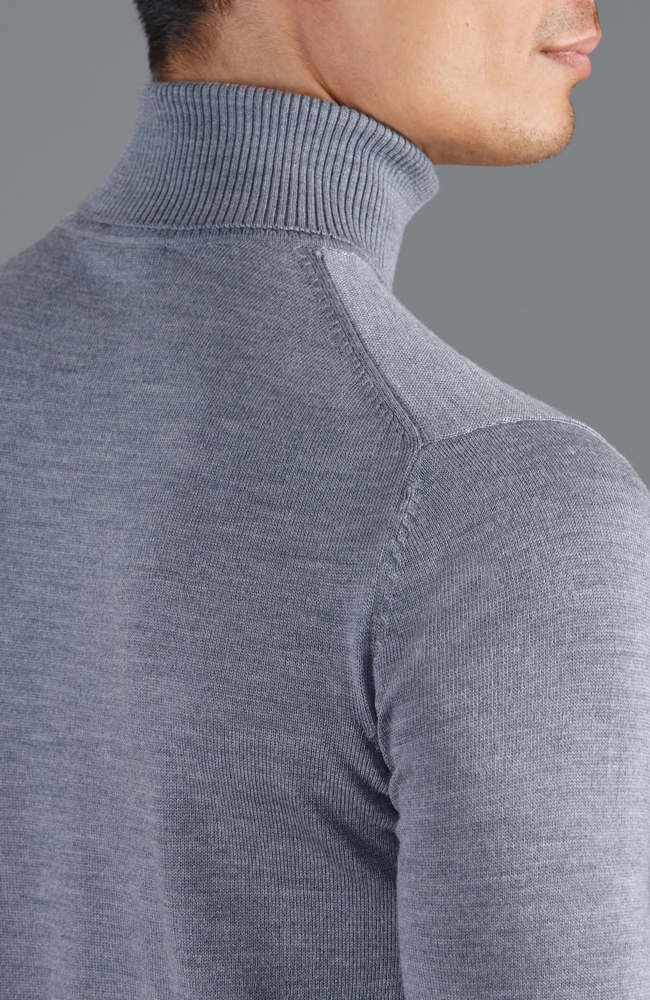 Mens Extra Fine Merino Wool Roll Neck Jumper