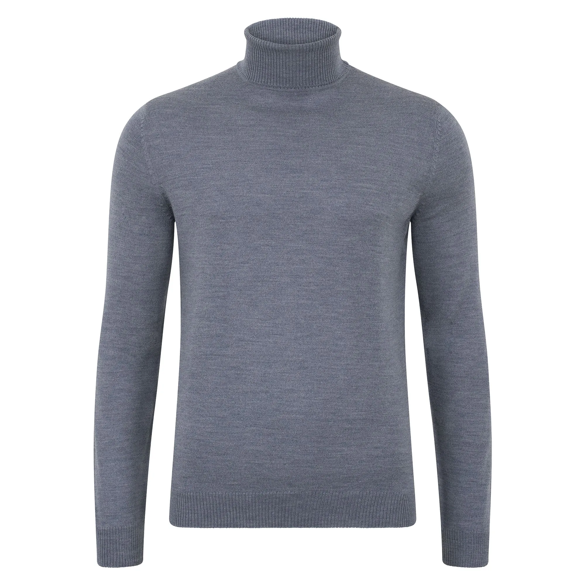 Mens Extra Fine Merino Wool Roll Neck Jumper