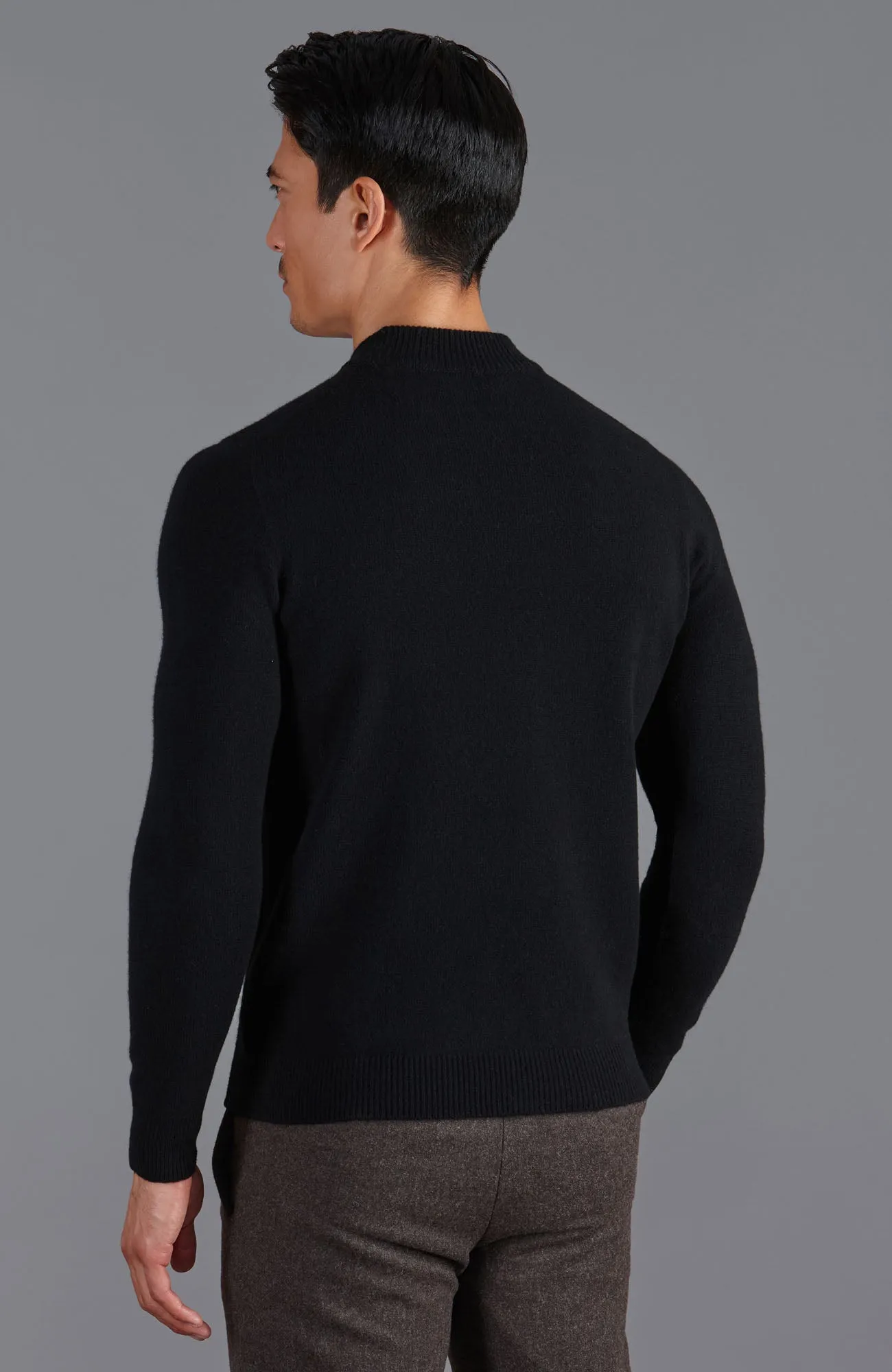 Mens Lambswool Mock Turtle Neck Jumper