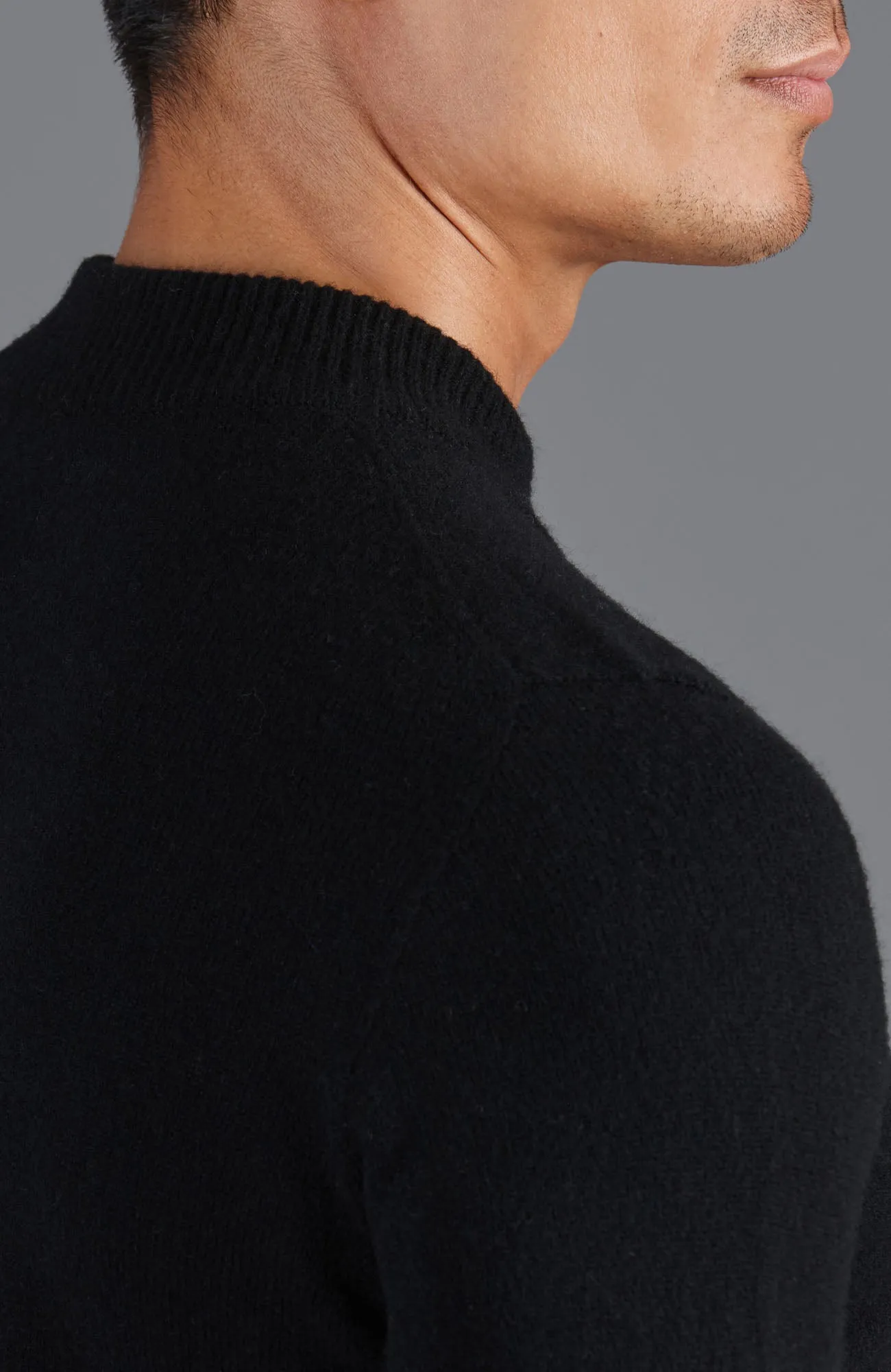 Mens Lambswool Mock Turtle Neck Jumper