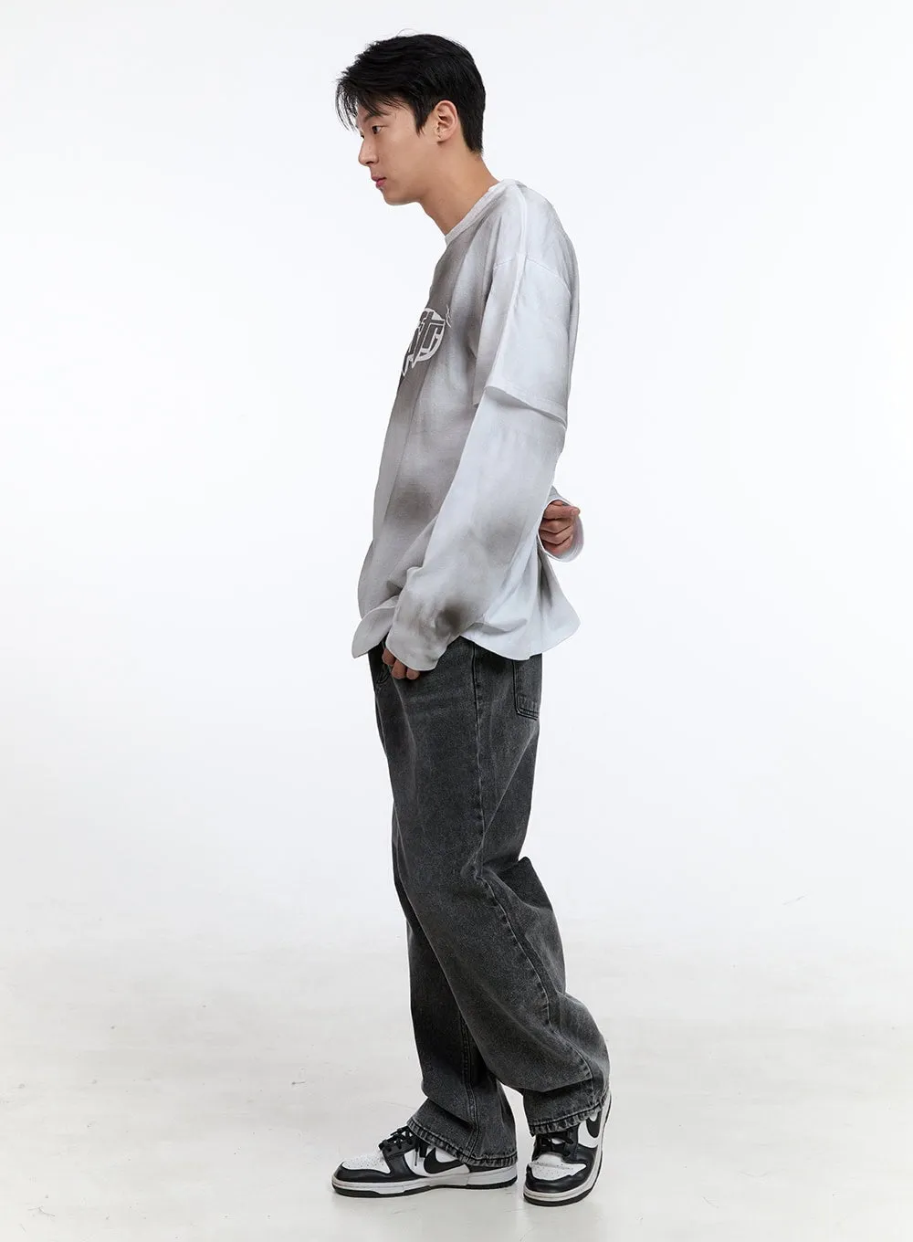 Men's Oversize Layered Tee and Long Sleeve IG427