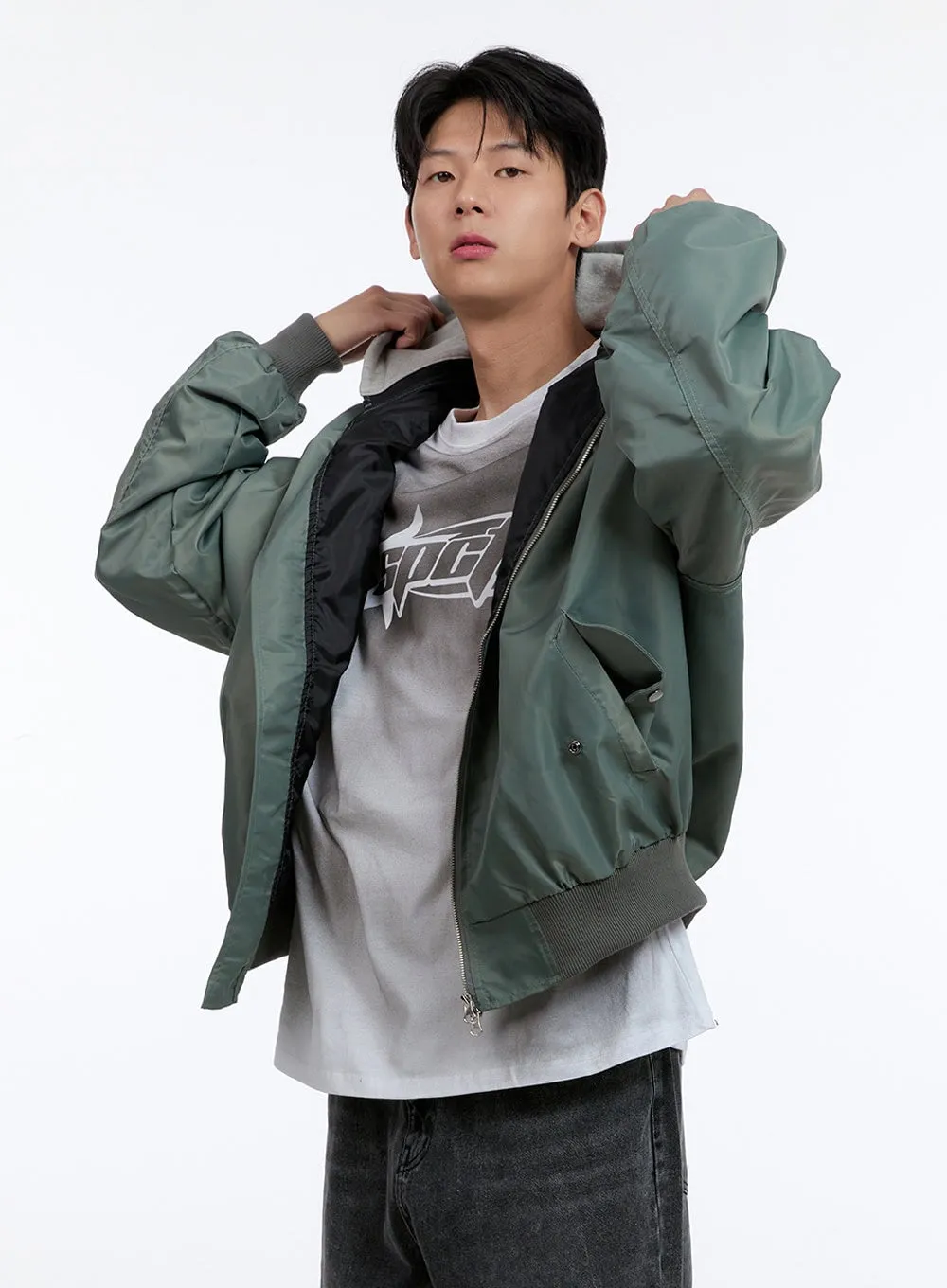 Men's Oversized Bomber Jacket IG427