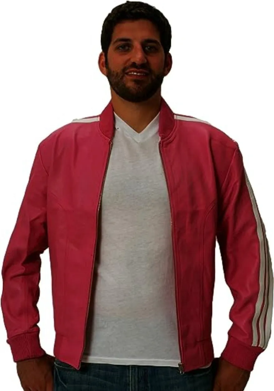 Mens Pink Leather Jacket