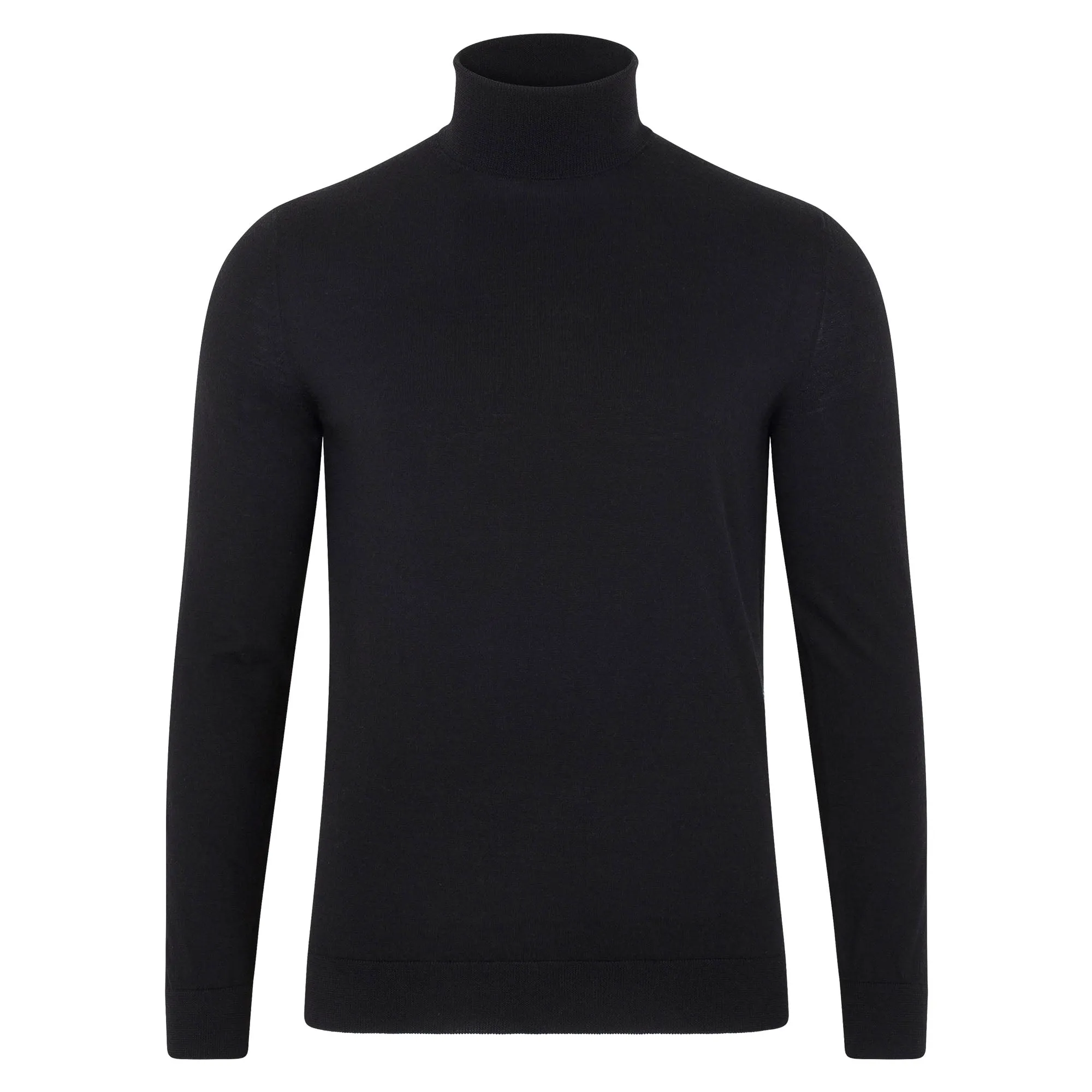 Mens Superfine Merino Silk Roll Neck Jumper