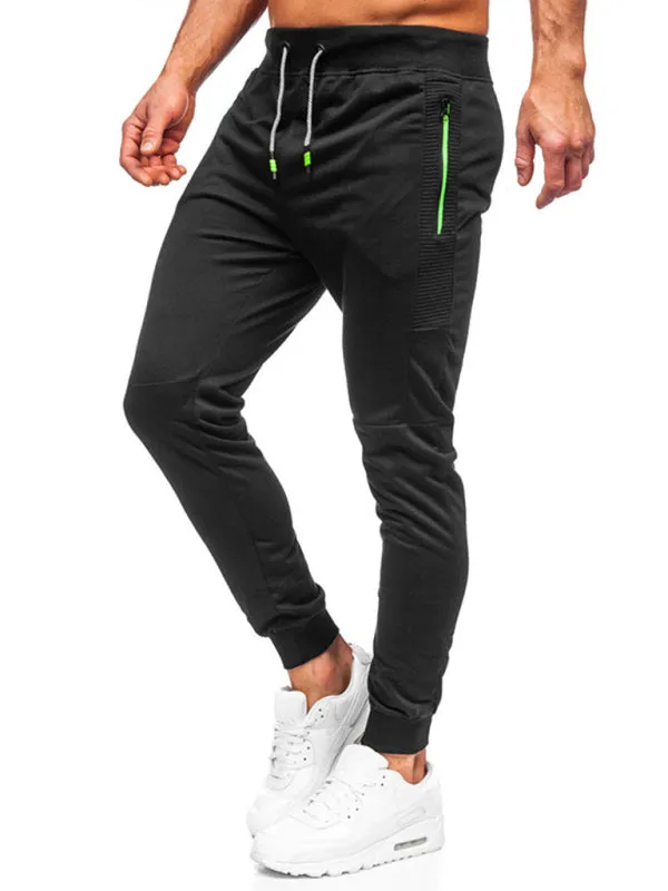 Men's Sweatpants Contrasting Color Pocket Straight Casual Pants