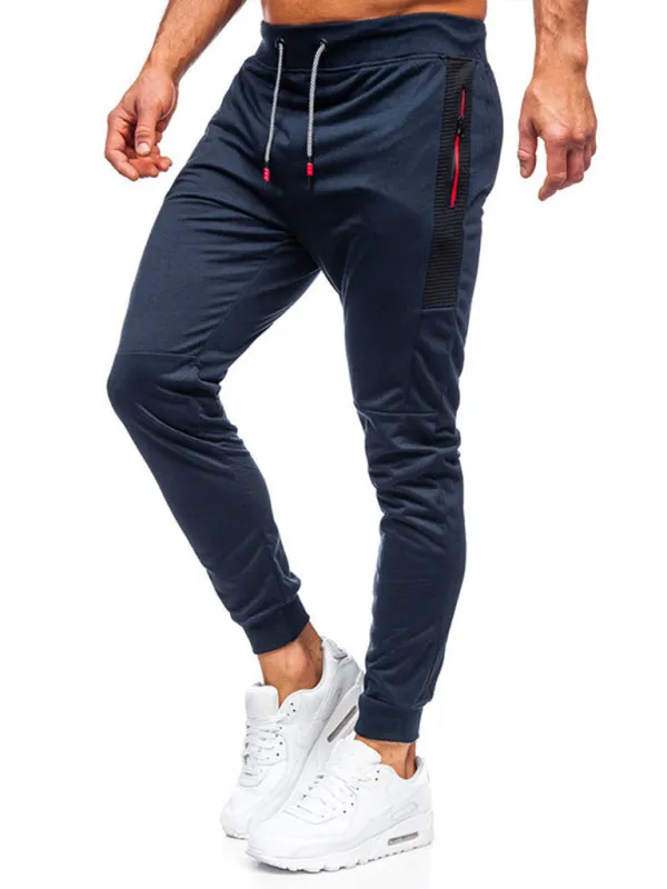 Men's Sweatpants Contrasting Color Pocket Straight Casual Pants