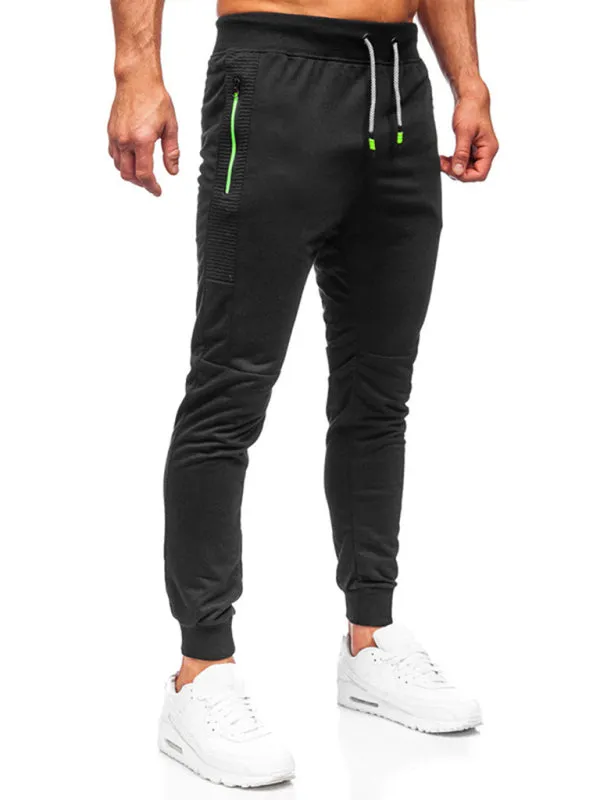 Men's Sweatpants Contrasting Color Pocket Straight Casual Pants