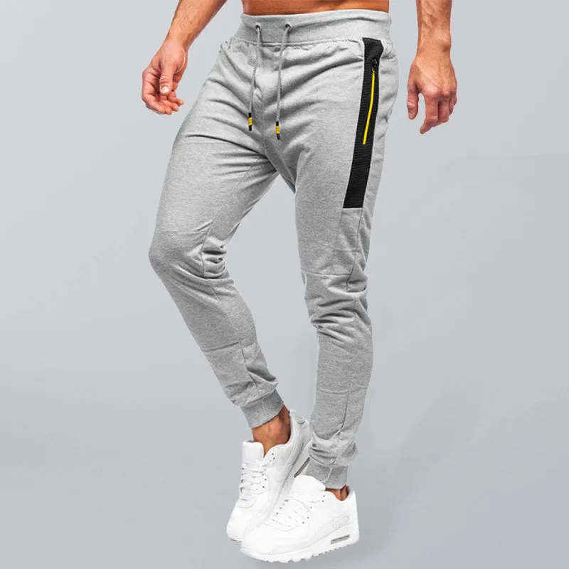 Men's Sweatpants Contrasting Color Pocket Straight Casual Pants