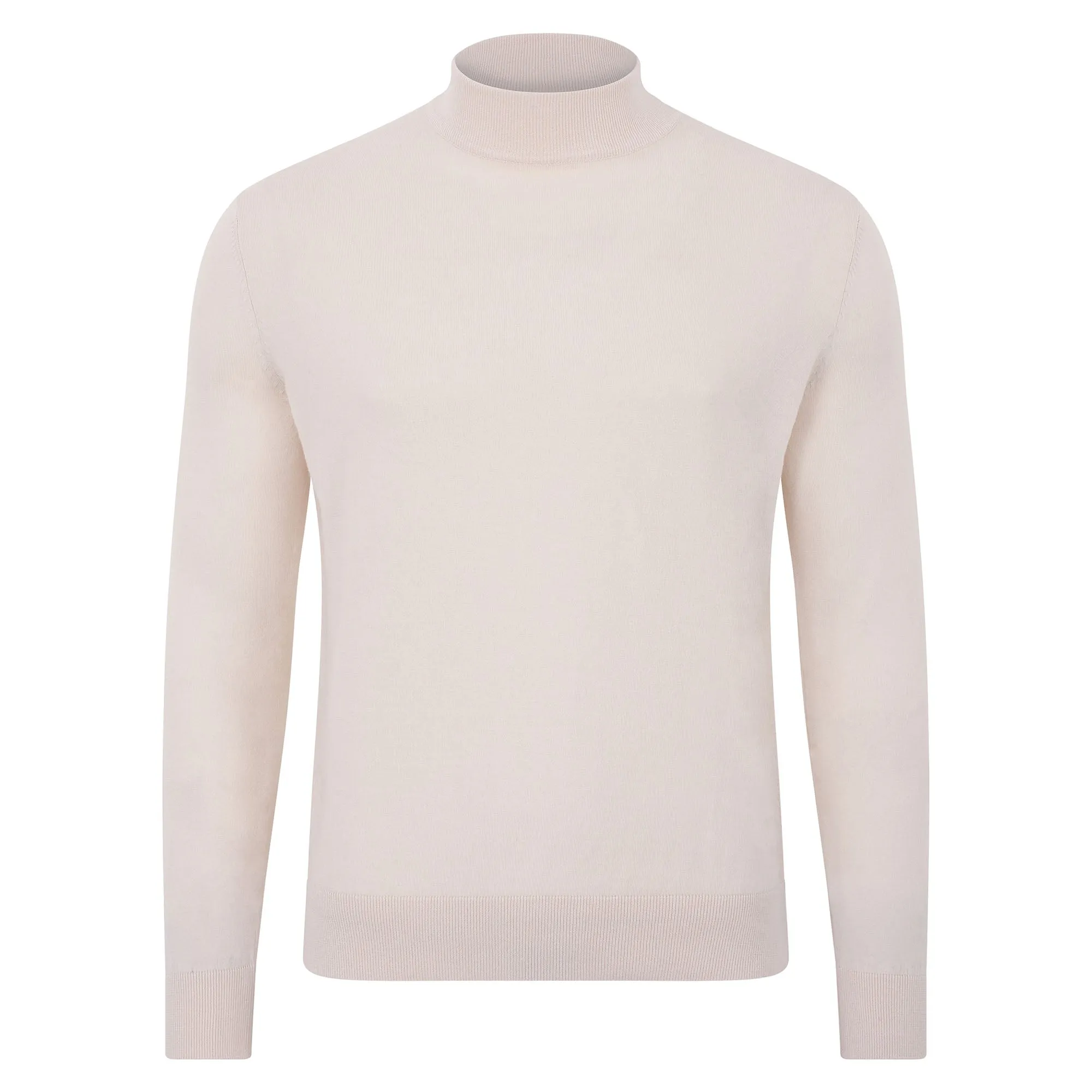 Mens Ultra Fine Cotton Mock Turtle Neck Jumper