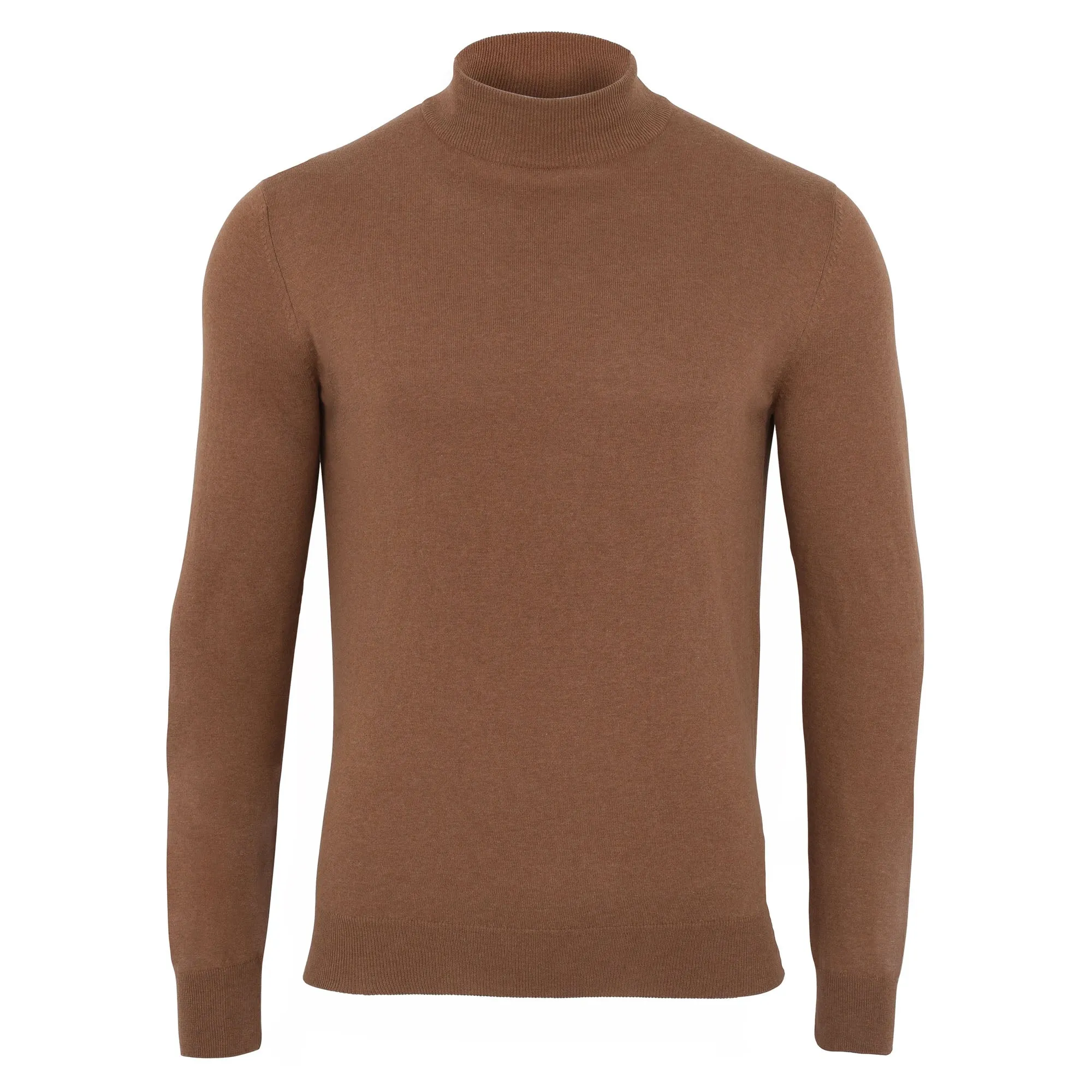 Mens Ultra Fine Cotton Mock Turtle Neck Jumper