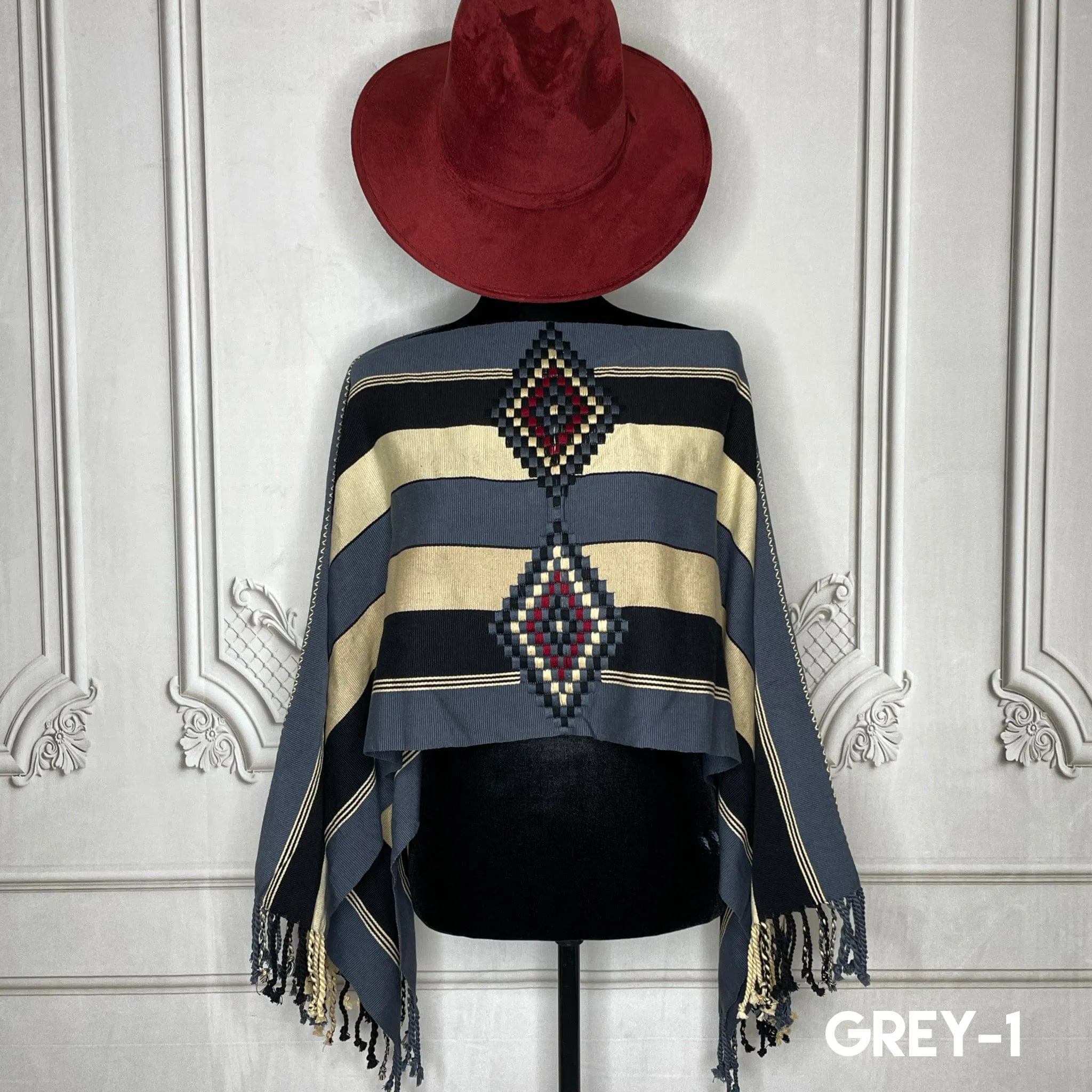 Mexican Cape Poncho Geometric