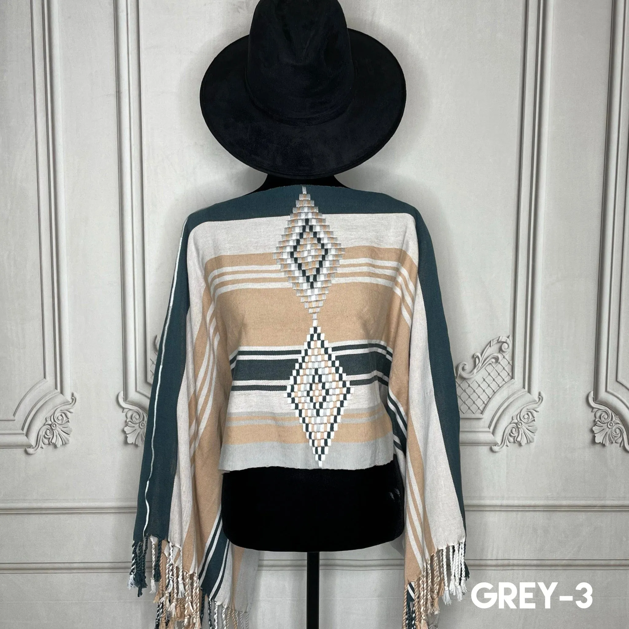 Mexican Cape Poncho Geometric