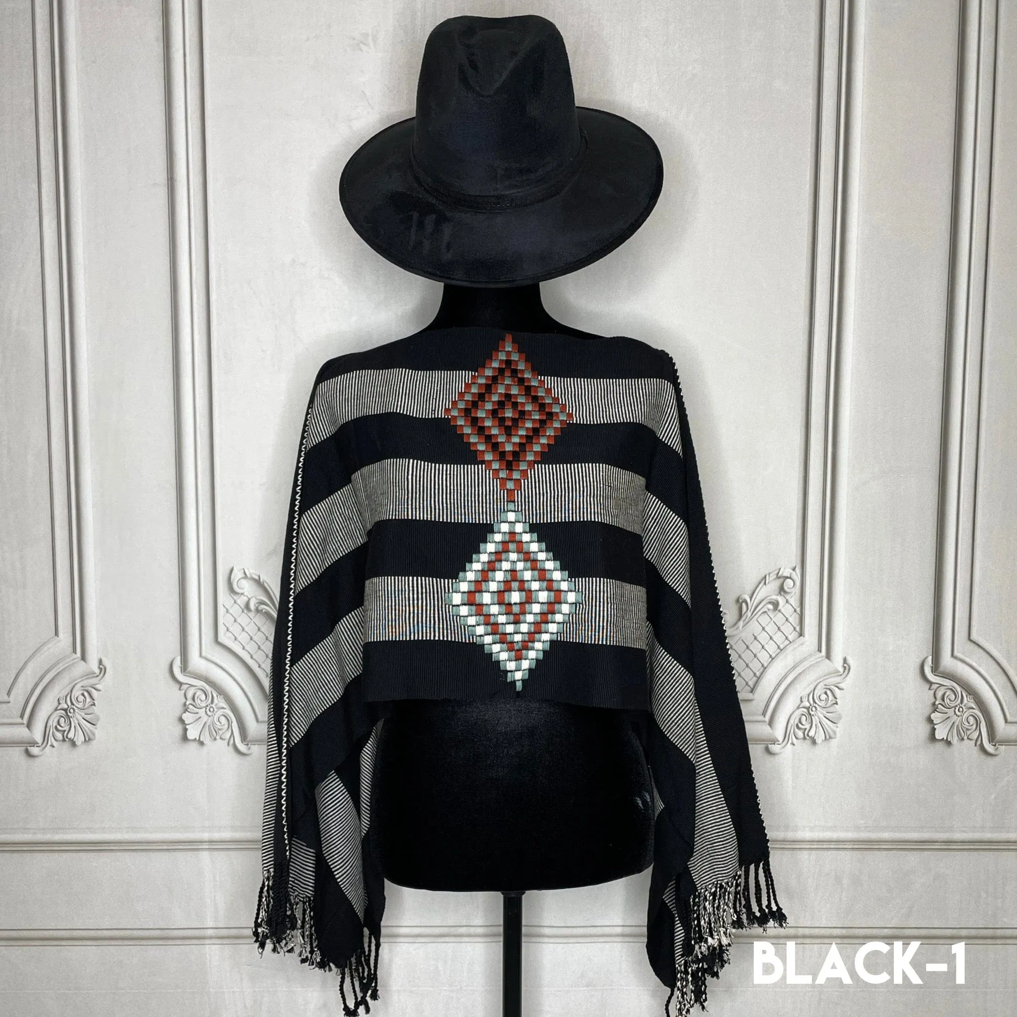 Mexican Cape Poncho Geometric